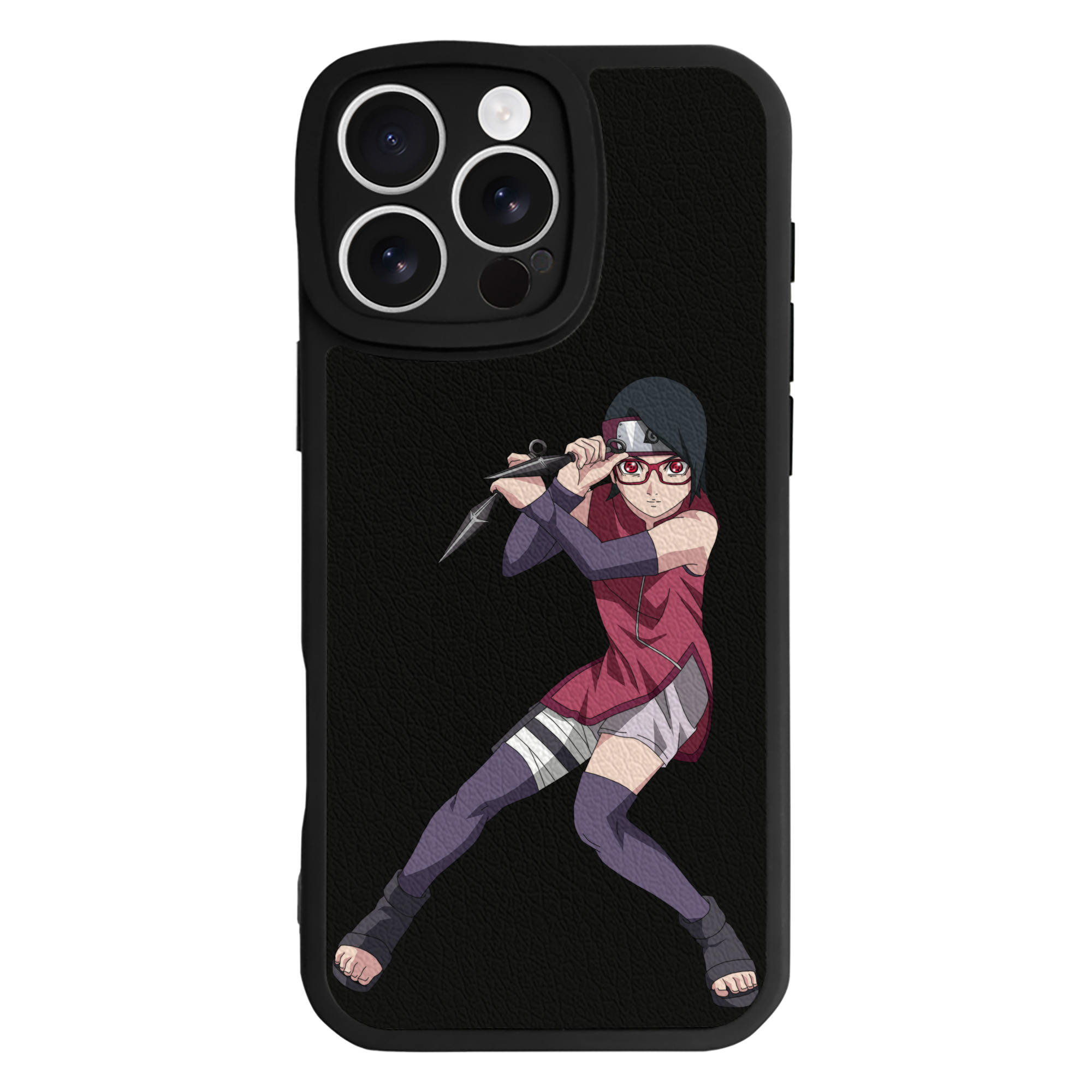 （画像用） NARUTO -ナルト- うちは サラダ Uchiha Sarada 【iPhone 16シリーズ対応】シリコンスマホケース（レザー調） 材質：シリコン